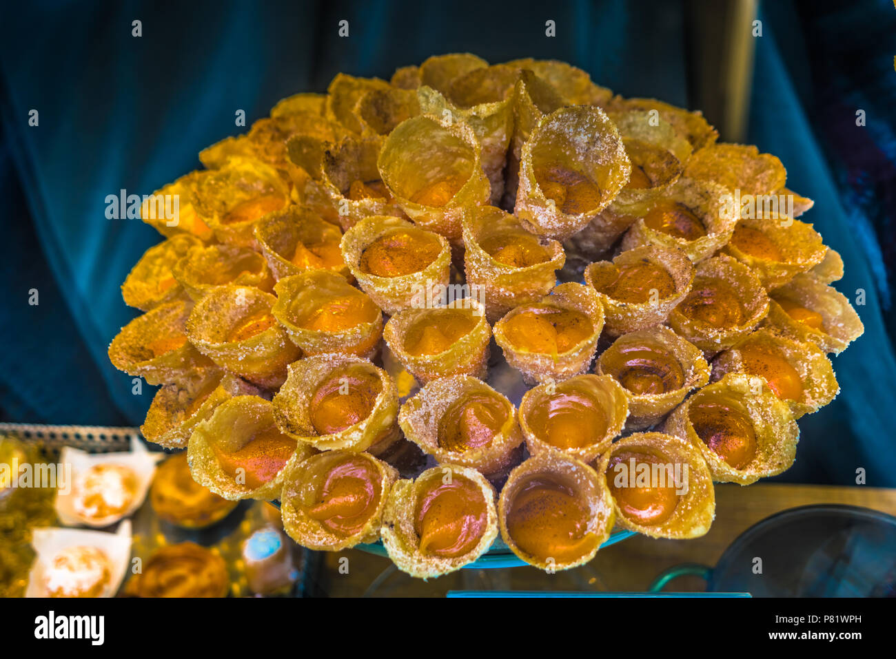 Lisbon, Portugal, typical sweets Stock Photo