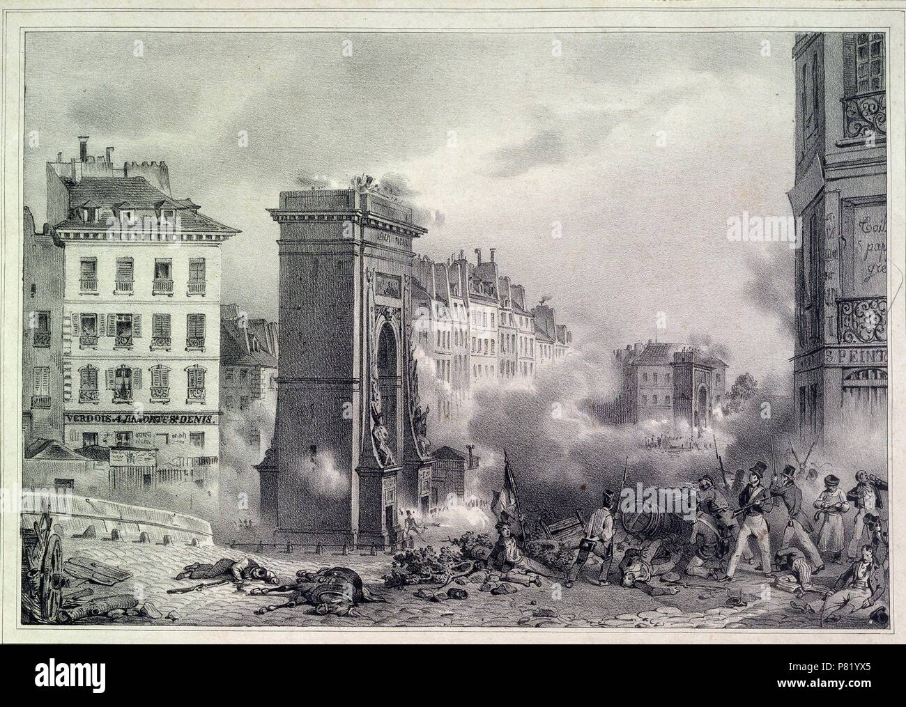 Paris. The July Revolution of 1830. Museum: A. Pushkin Memorial Museum, St. Petersburg. Stock Photo