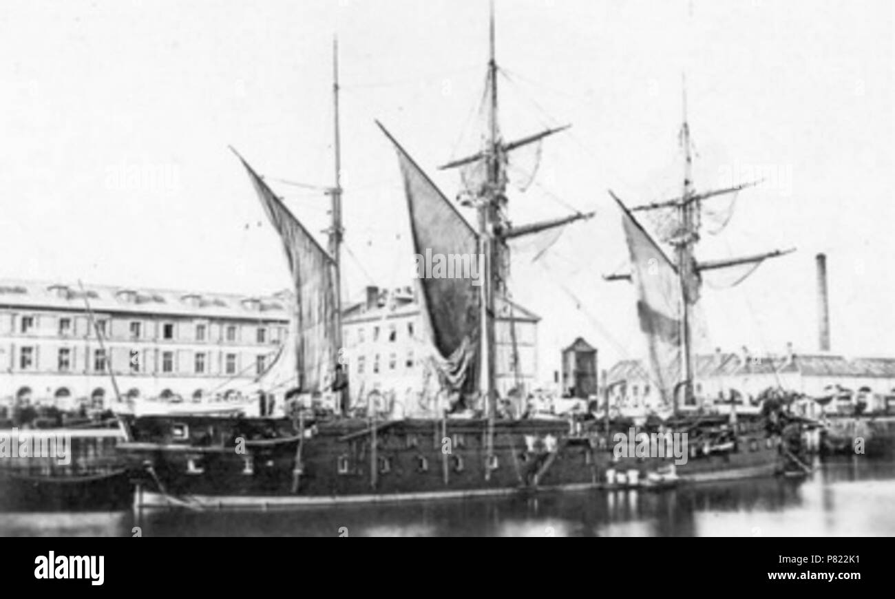 English: Guyenne (1865) - Broadside ironclad Provence class 5,700 - 6,122 tons launched 1865 - stricken 1882 . 20 January 2012, 17:27:30 179 Guyenne (1865) Stock Photo