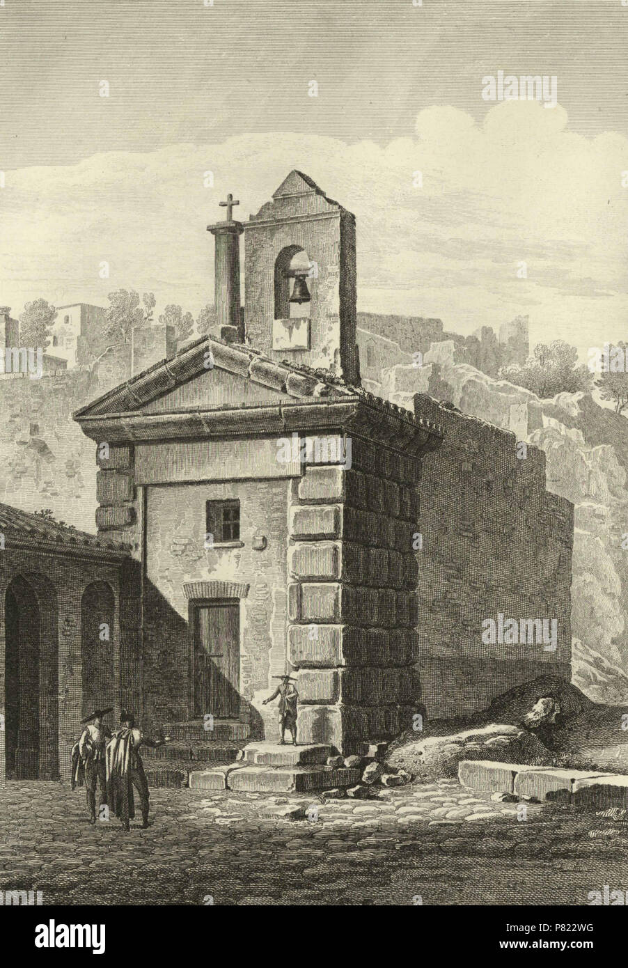 3 1806-1820, Voyage pittoresque et historique de l'Espagne, tomo I, Templo de Alcántara (cropped) Stock Photo