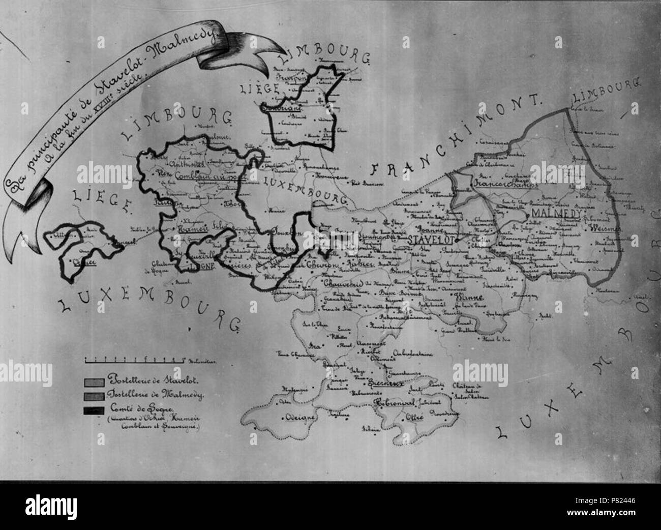 355 Stavelot-Malmédy map Stock Photo