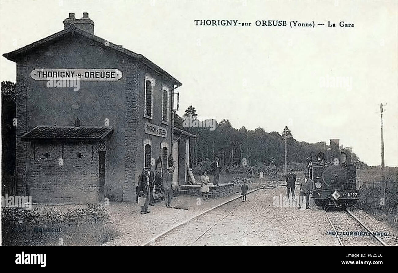 Français Carte postale ancienne de la gare de Thorigny sur Oreuse
