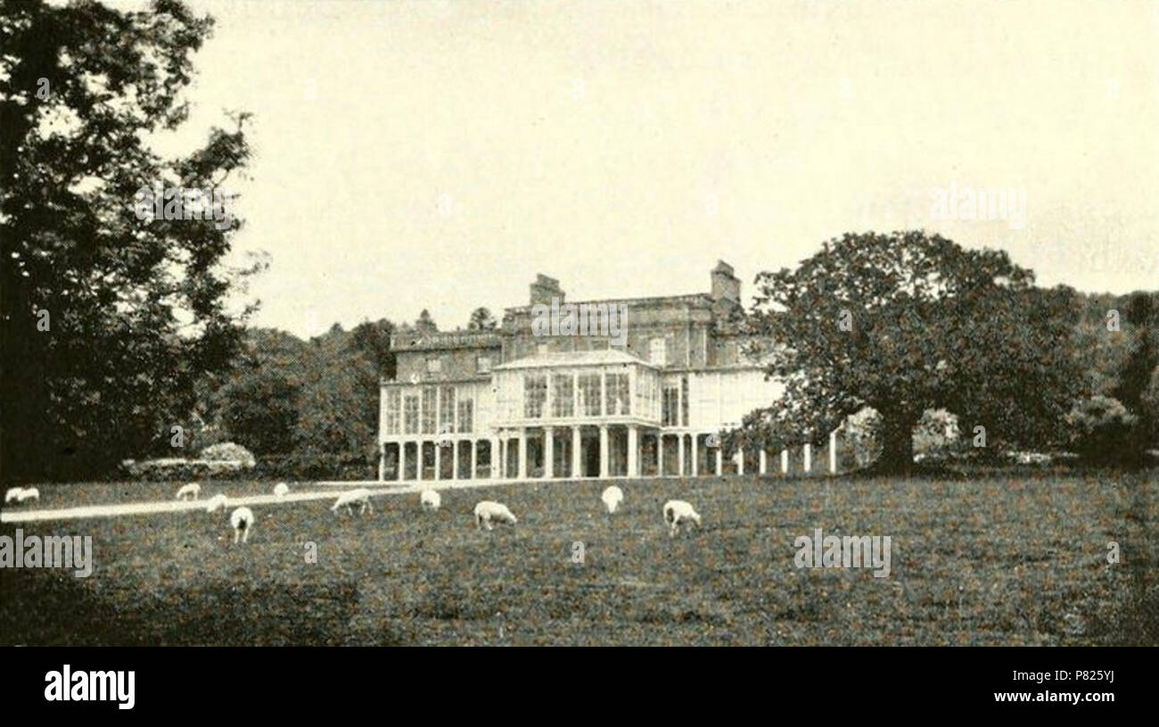 English: Pitfour House, Aberdeenshire, - the 'Blenheim of the North' Lairds of Pitfour . before 1895 315 Pitfour House, Aberdeenshire, side view - the 'Blenheim of the North' Stock Photo