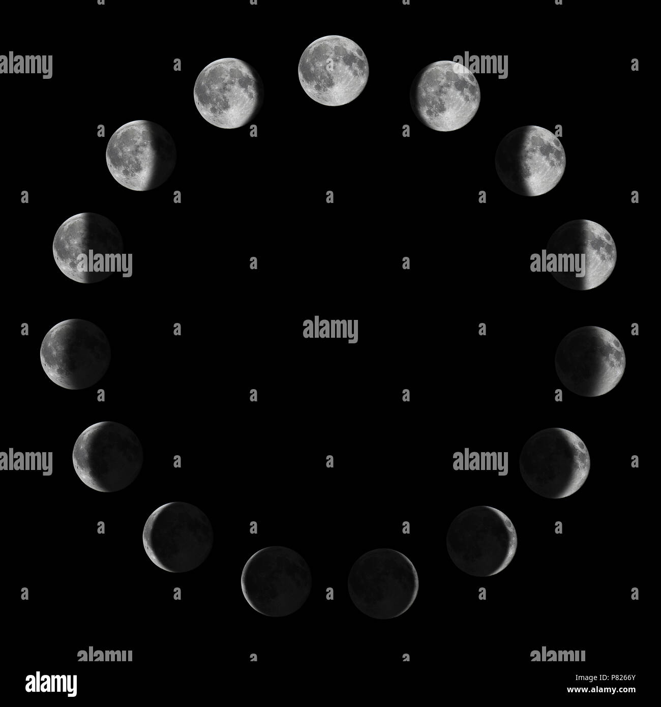 Phases Of The Moon Moon Lunar Cycle Stock Photo Alamy