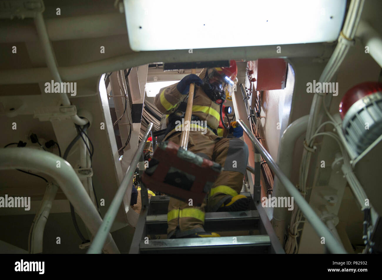 BALTIC SEA (April 12, 2016) - Damage Controlman Fireman Sara Pedraza ...