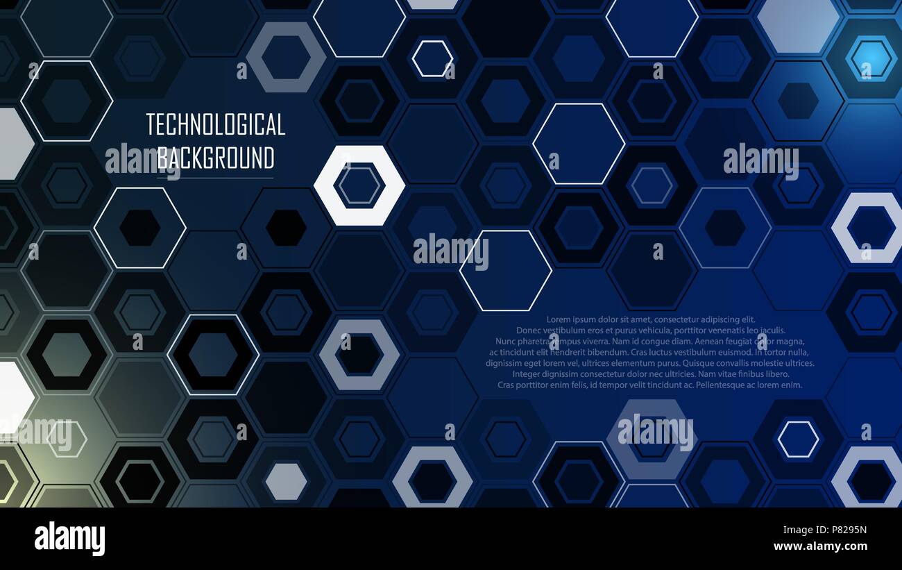 Technological background from hexagons and figures Stock Vector