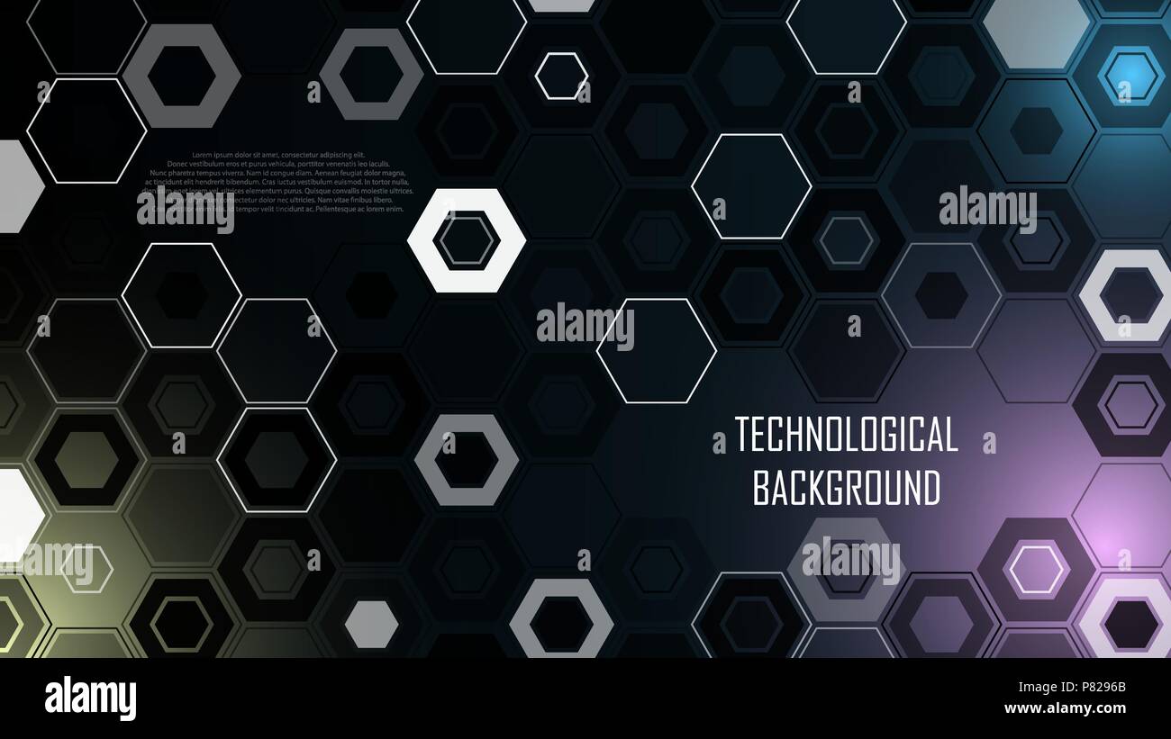 Technological background from hexagons and figures Stock Vector