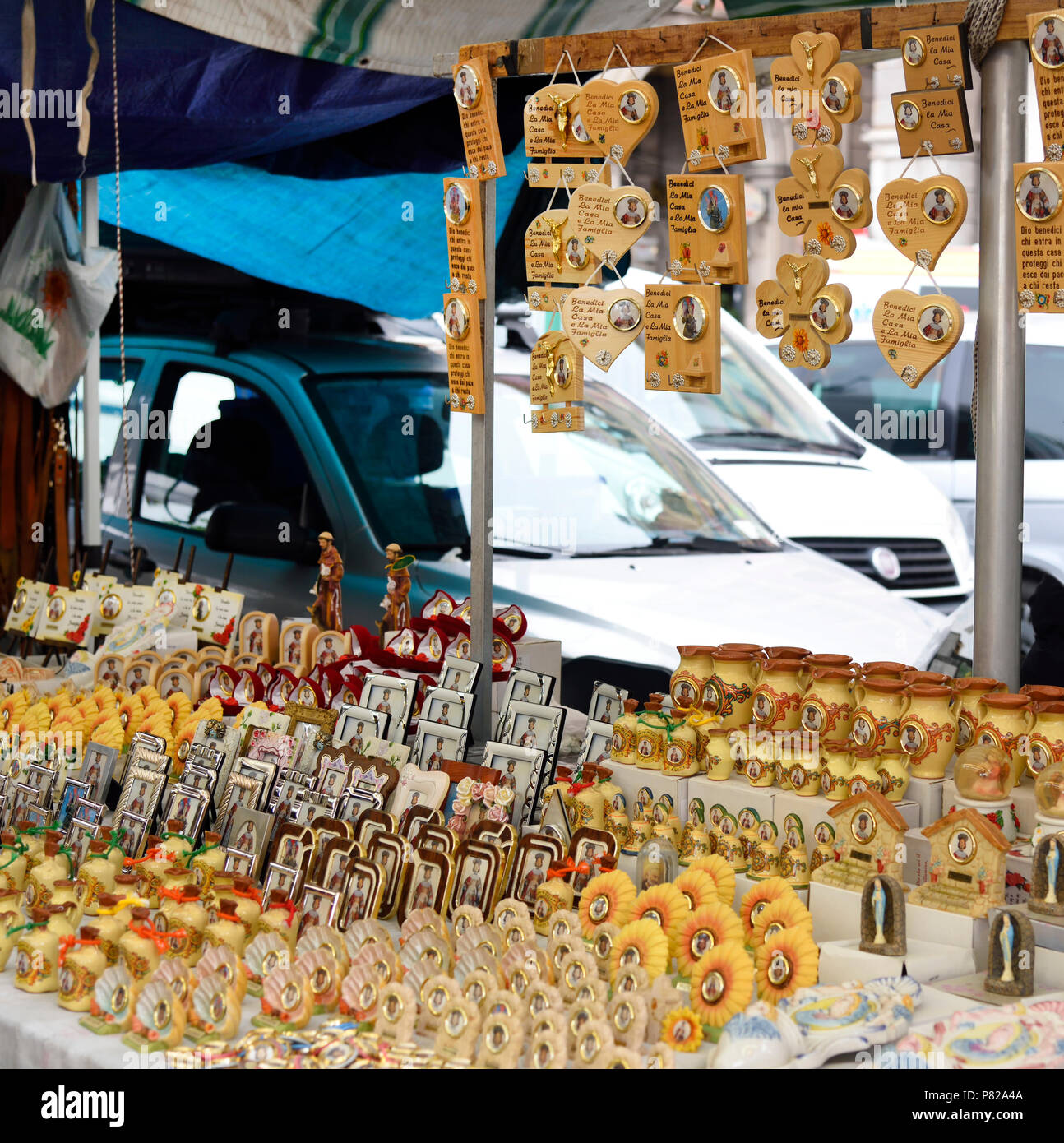 religious Souvenirs Cagliari Sardinia Italy Stock Photo Alamy