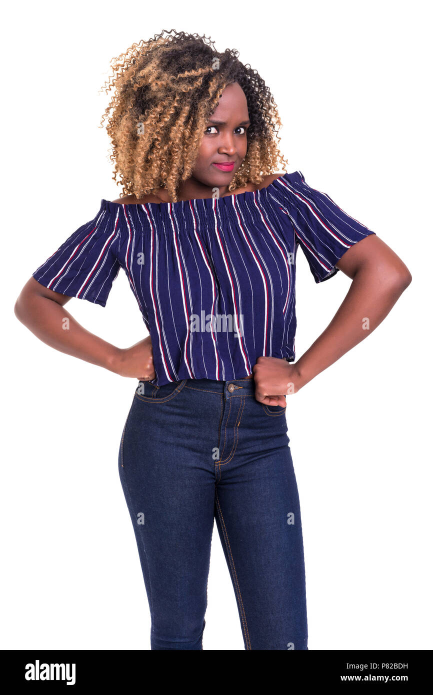 Serious black american model Cut Out Stock Images & Pictures - Alamy