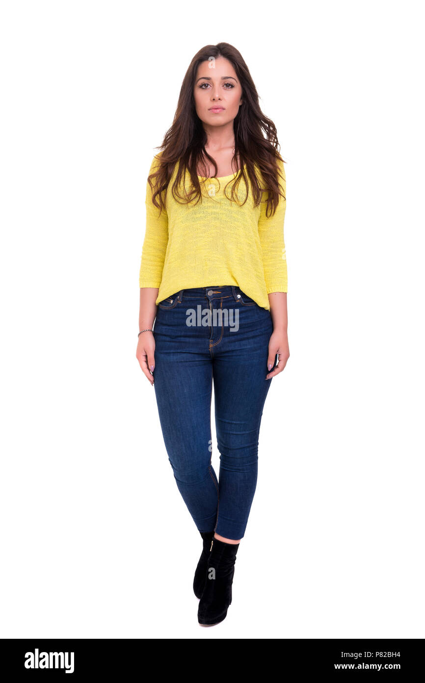 Studio shot of a beautiful young casual woman Stock Photo - Alamy