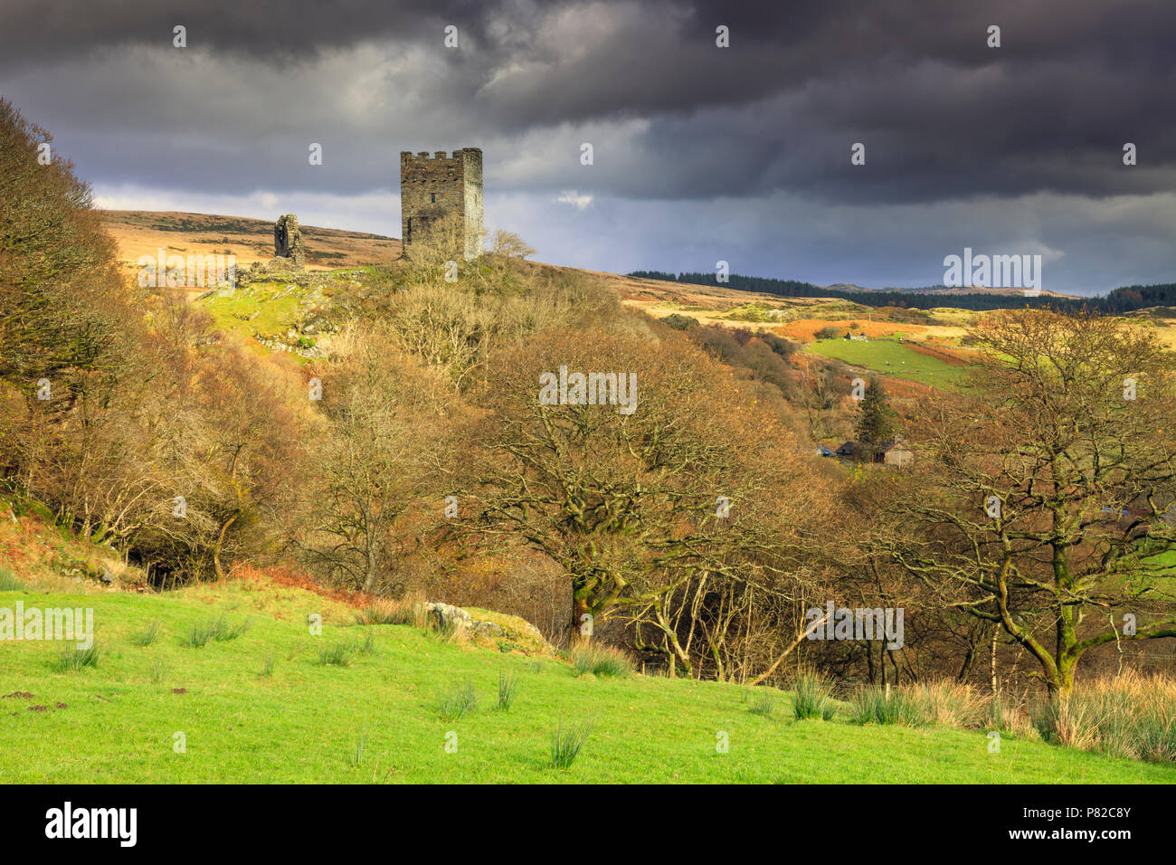 Dolwyddelan Castle in the Snowdonia National Park in Wales. Stock Photo
