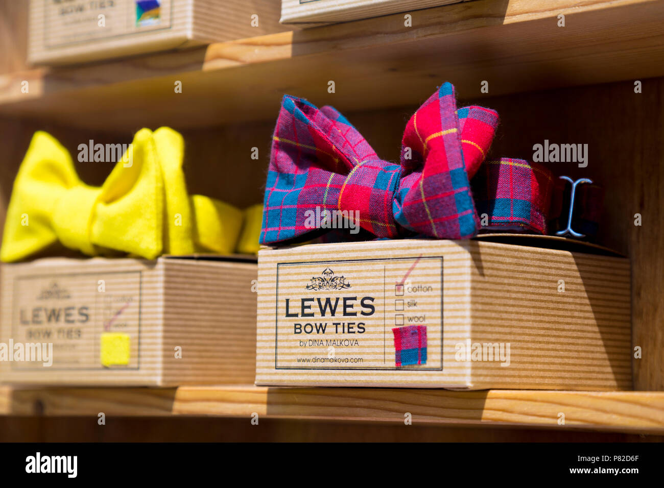 Fun and playful bow ties on display in Lewes, UK Stock Photo