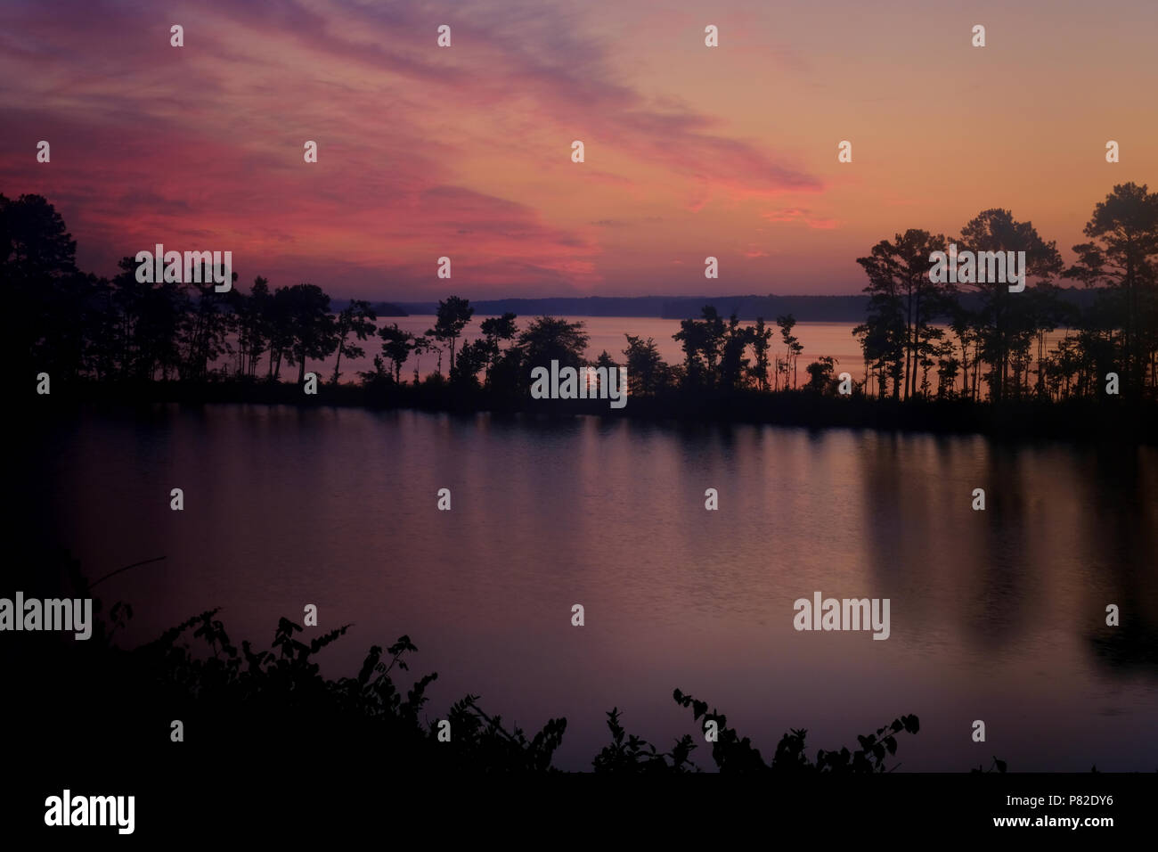Early morning twilight colors at Jordan Lake State Park in Apex North