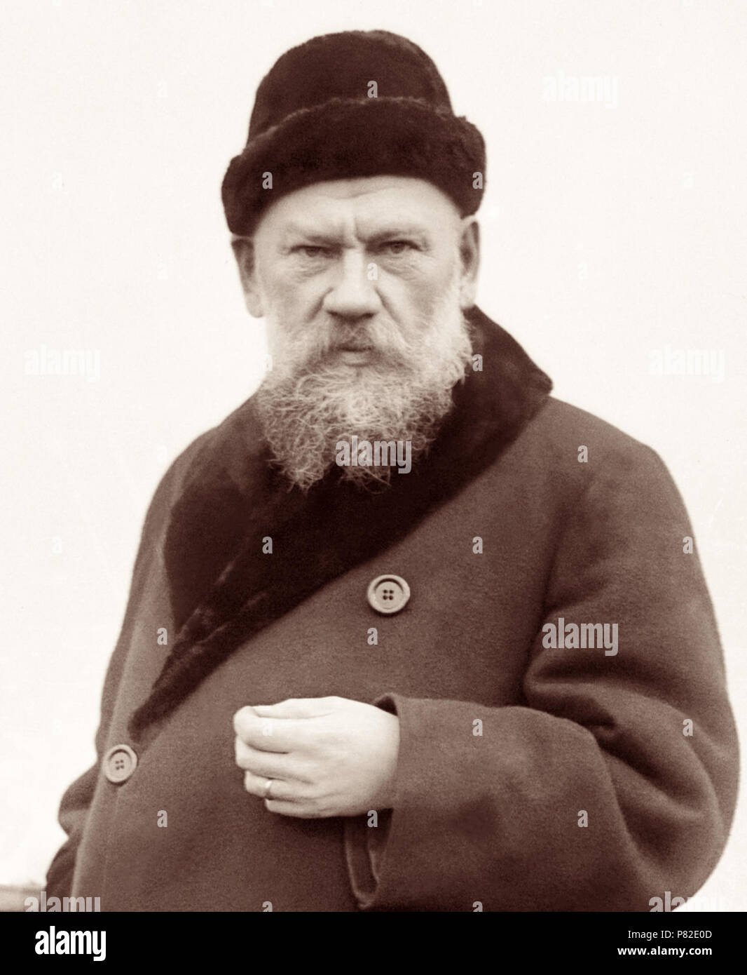 Ilya Lvovich Tolstoy (1866-1933) was a Russian writer who, as the son of Leo Tolstoy, is best known for his book of memoirs about his father, Reminiscences of Tolstoy. (Photo: December 1916) Stock Photo