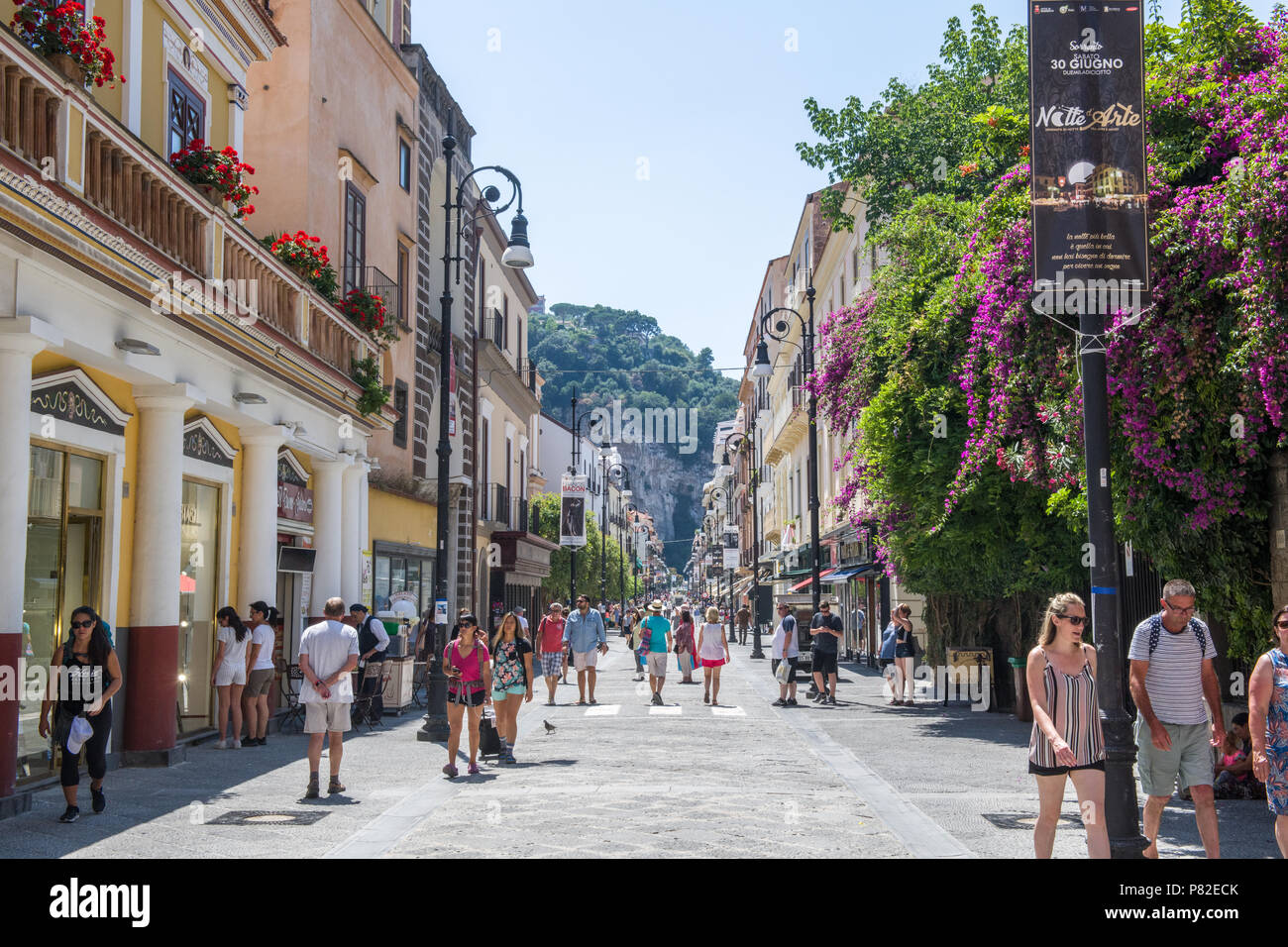 Corso Italia, a main street through Sorrento on the Amalfi Coast, Italy  Stock Photo - Alamy