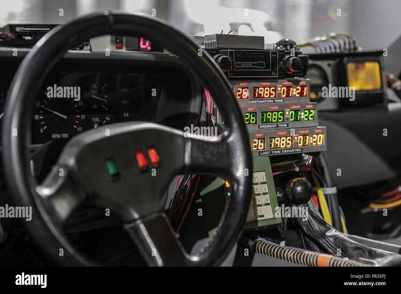 Las-Vegas, USA, September 2016 DMC DeLorean Back to the future movie car on auto exebition Stock Photo