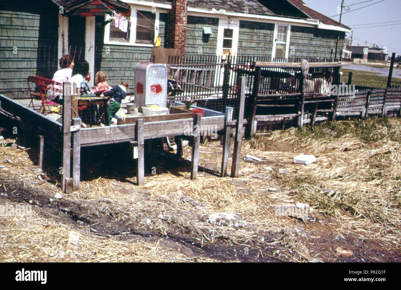 Wastes from This Home in Broad Channel Are Carried Into Jamaica Bay Via Ditch. The Community Lacks a Municipal Sewage System 05 1973 Stock Photo