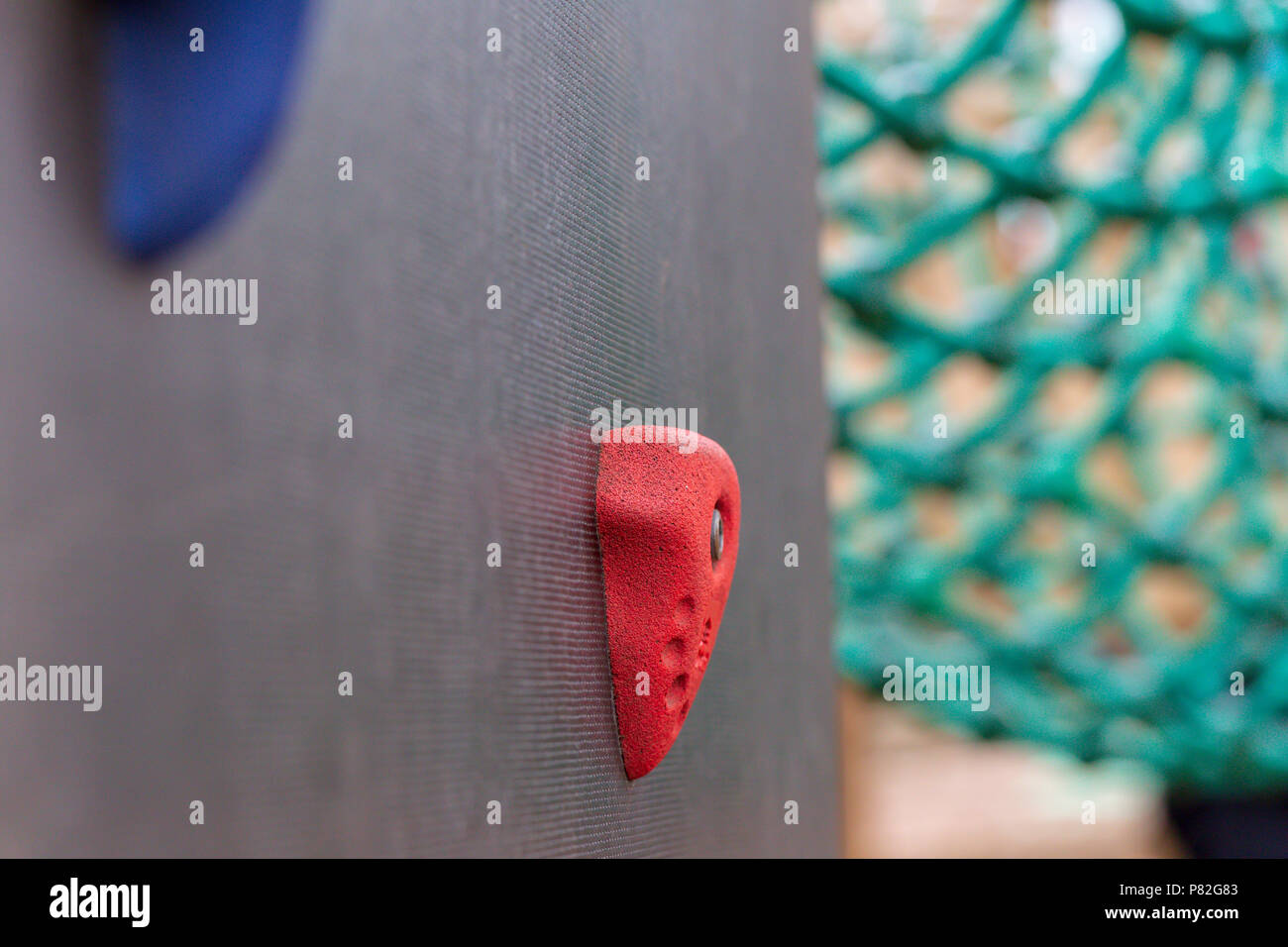 Hand grips on a climbing wall in Battersea Park, London Stock Photo