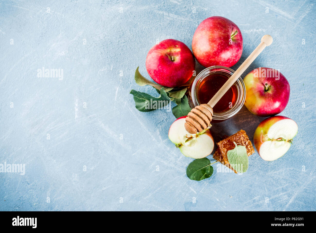 Jewish holiday Rosh Hashanah or apple feast day concept, with red ...