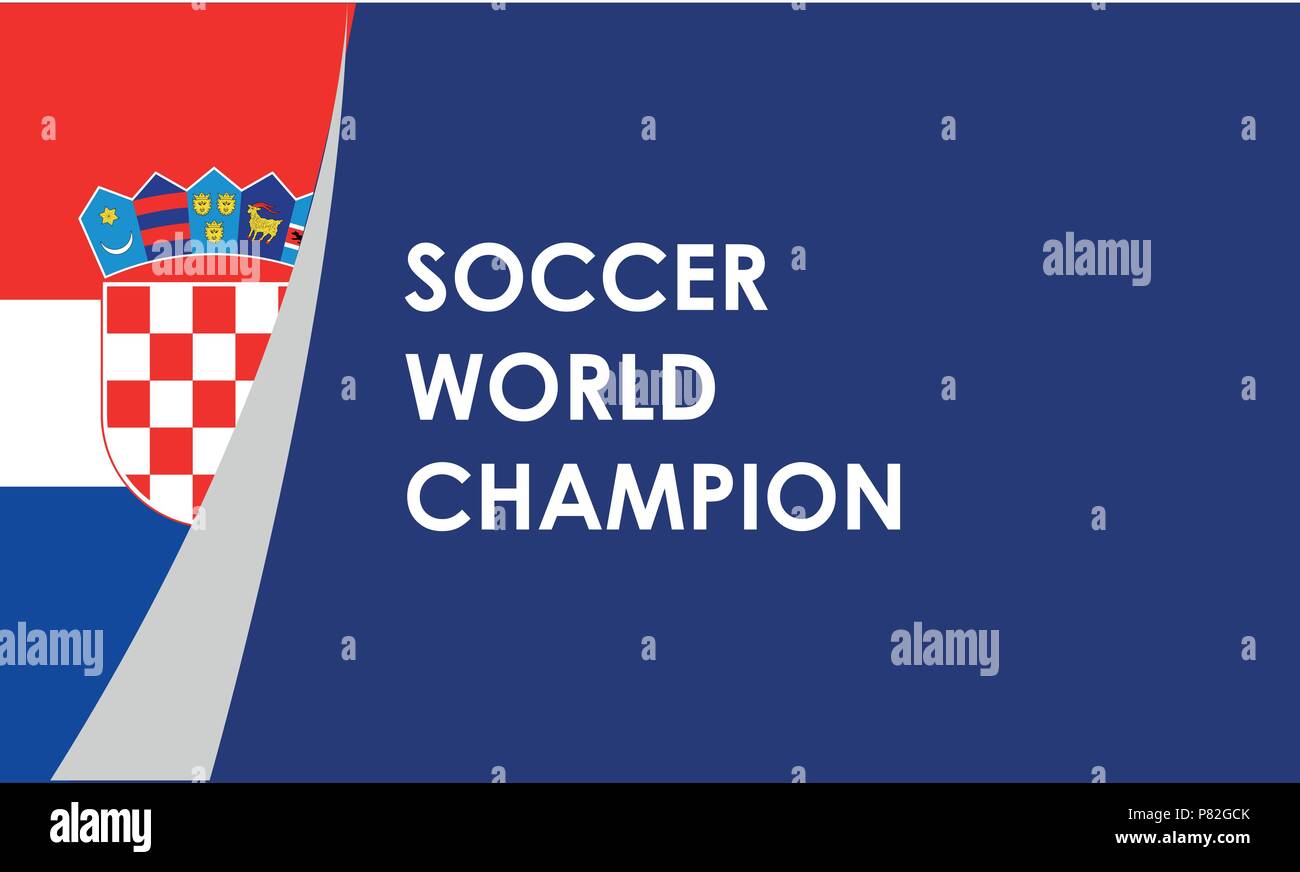 Croatia soccer player with flag as a background Stock Vector