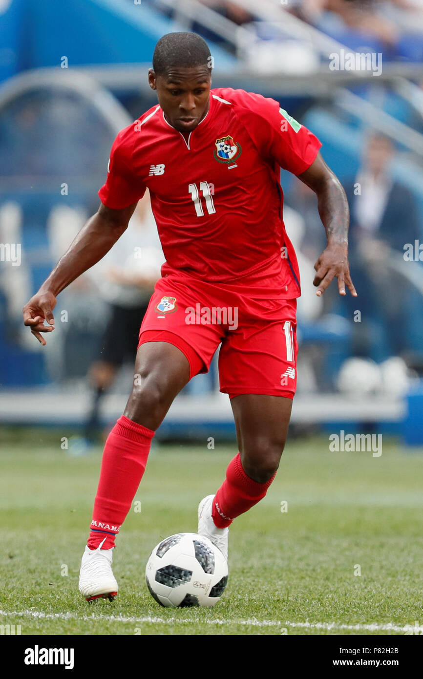 NIZHNY NOVGOROD, RUSSIA - JUNE 24: Armando Cooper of Panama national team during the 2018 FIFA World Cup Russia group G match between England and Panama at Nizhny Novgorod Stadium on June 24, 2018 in Nizhny Novgorod, Russia. (MB Media) Stock Photo