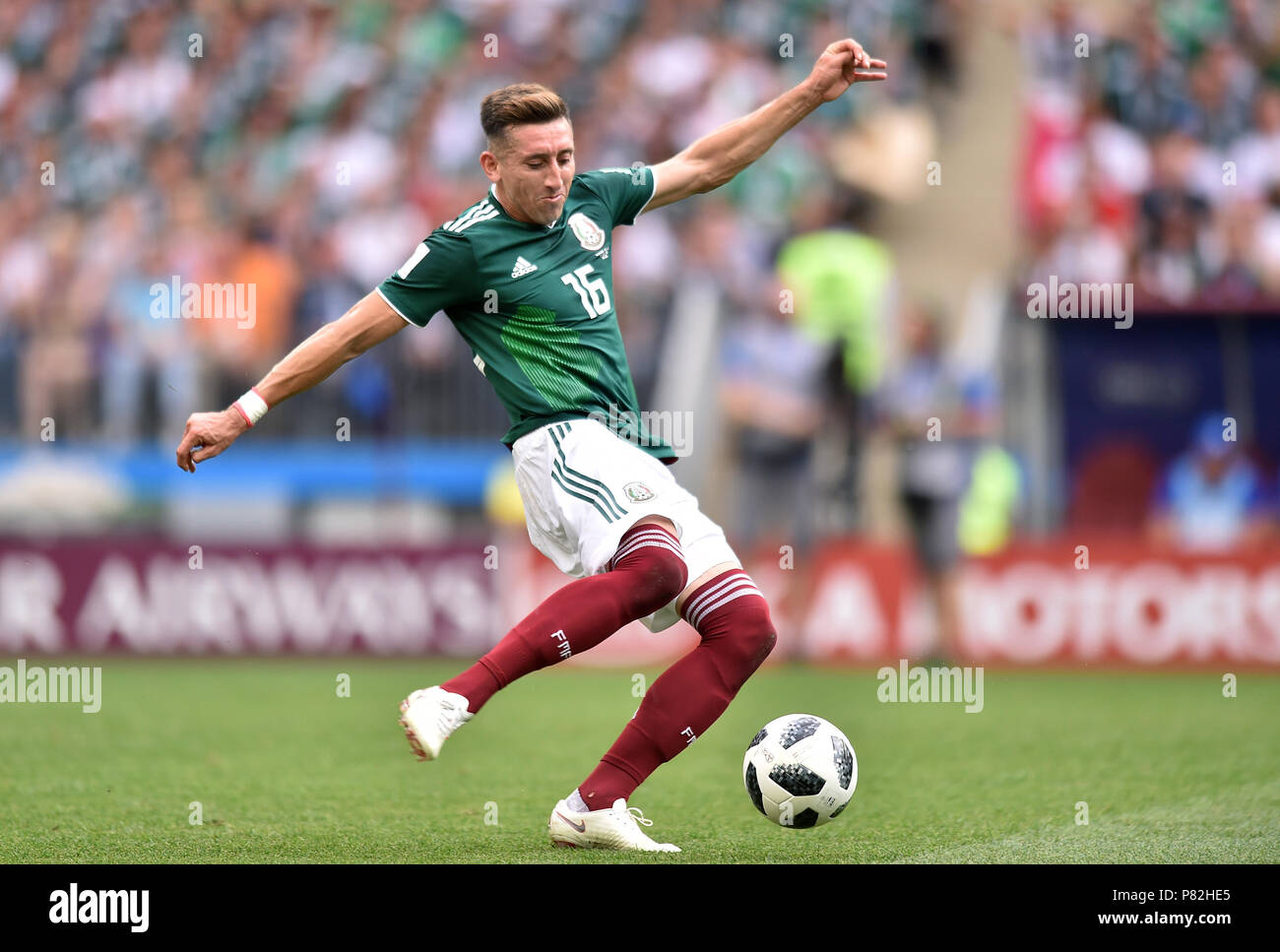 MOSCOW, RUSSIA - JUNE 17: Hector Herrera of Mexico in action during the 2018 FIFA World Cup Russia group F match between Germany and Mexico at Luzhniki Stadium on June 17, 2018 in Moscow, Russia. (Photo by Lukasz Laskowski/PressFocus/MB Media) Stock Photo