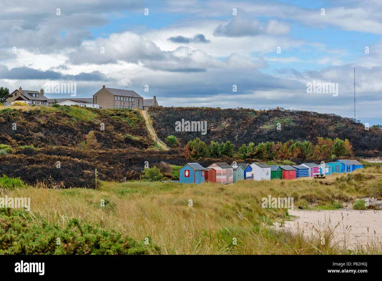 Hopeman Map HOPEMAN MORAY SCOTLAND BEACH HUTS OR CHALETS OVERLOOKED BY EXTENSIVE ...