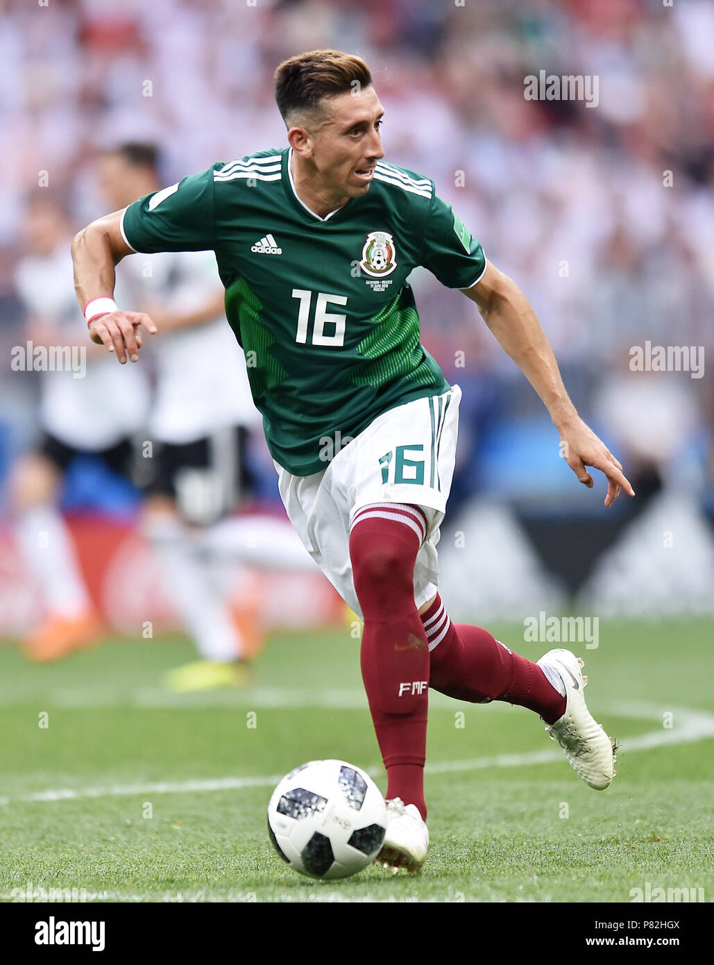 MOSCOW, RUSSIA - JUNE 17: Hector Herrera of Mexico in action during the 2018 FIFA World Cup Russia group F match between Germany and Mexico at Luzhniki Stadium on June 17, 2018 in Moscow, Russia. (Photo by Lukasz Laskowski/PressFocus/MB Media) Stock Photo