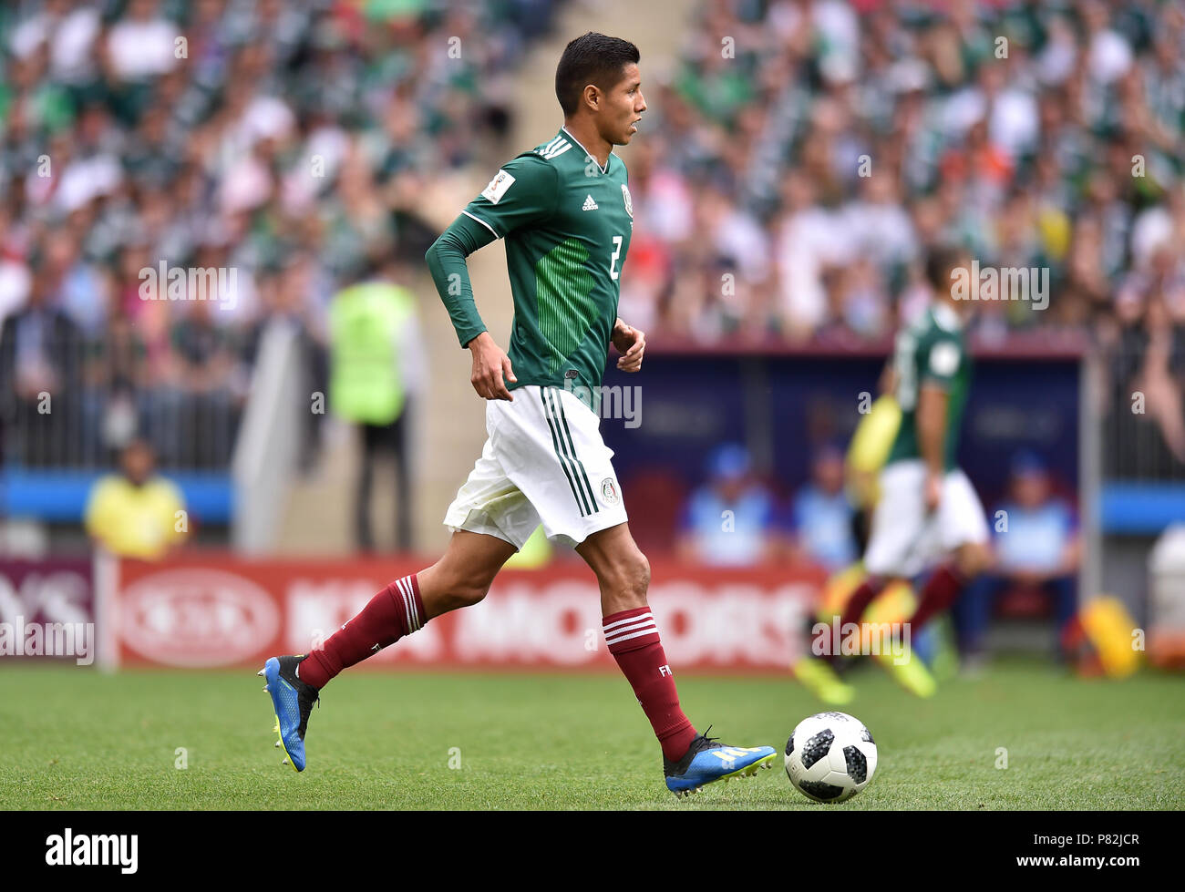 MOSCOW, RUSSIA - JUNE 17: Hugo Ayala of Mexico in action during the 2018 FIFA World Cup Russia group F match between Germany and Mexico at Luzhniki Stadium on June 17, 2018 in Moscow, Russia. (Photo by Lukasz Laskowski/PressFocus/MB Media) Stock Photo