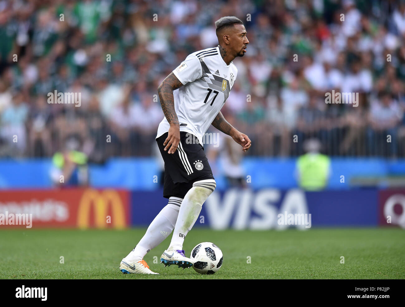 MOSCOW, RUSSIA - JUNE 17: Jerome Boateng of Germany in action during the 2018 FIFA World Cup Russia group F match between Germany and Mexico at Luzhniki Stadium on June 17, 2018 in Moscow, Russia. (Photo by Lukasz Laskowski/PressFocus/MB Media) Stock Photo