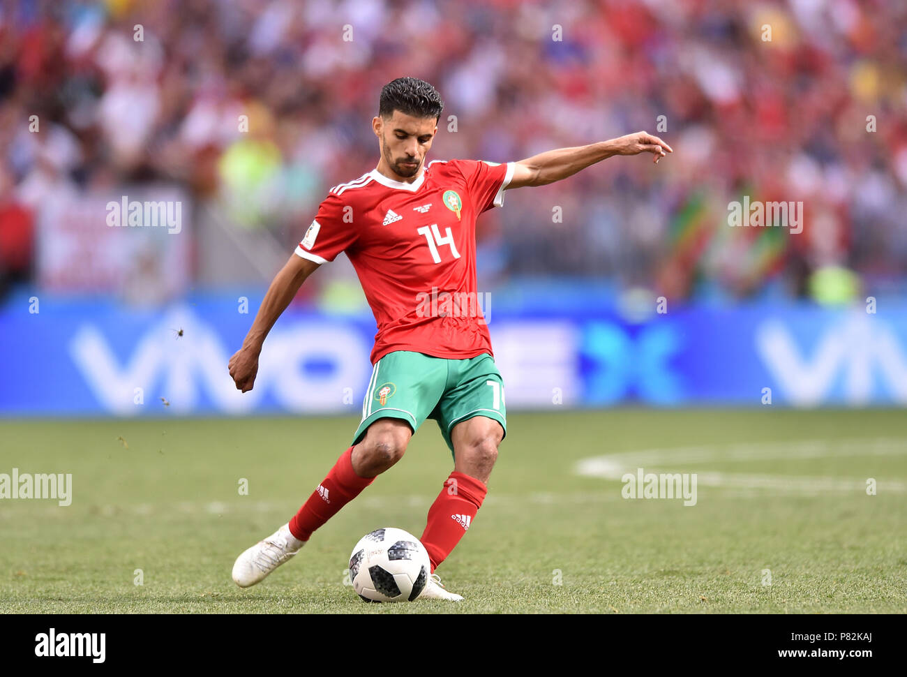 Mbark MOSCOW, RUSSIA - JUNE 20: Mbark Boussoufa of Morocco in action during ...