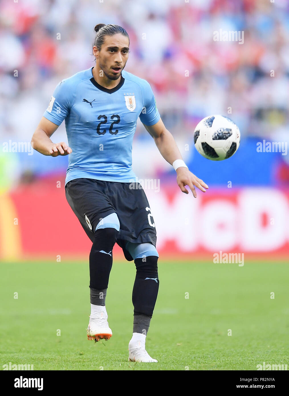 SAMARA, RUSSIA - JUNE 25: Martin Caceres of Uruguay in action during the 2018 FIFA World Cup Russia group A match between Uruguay and Russia at Samara Arena on June 25, 2018 in Samara, Russia. (Photo by Lukasz Laskowski/PressFocus/MB Media) Stock Photo