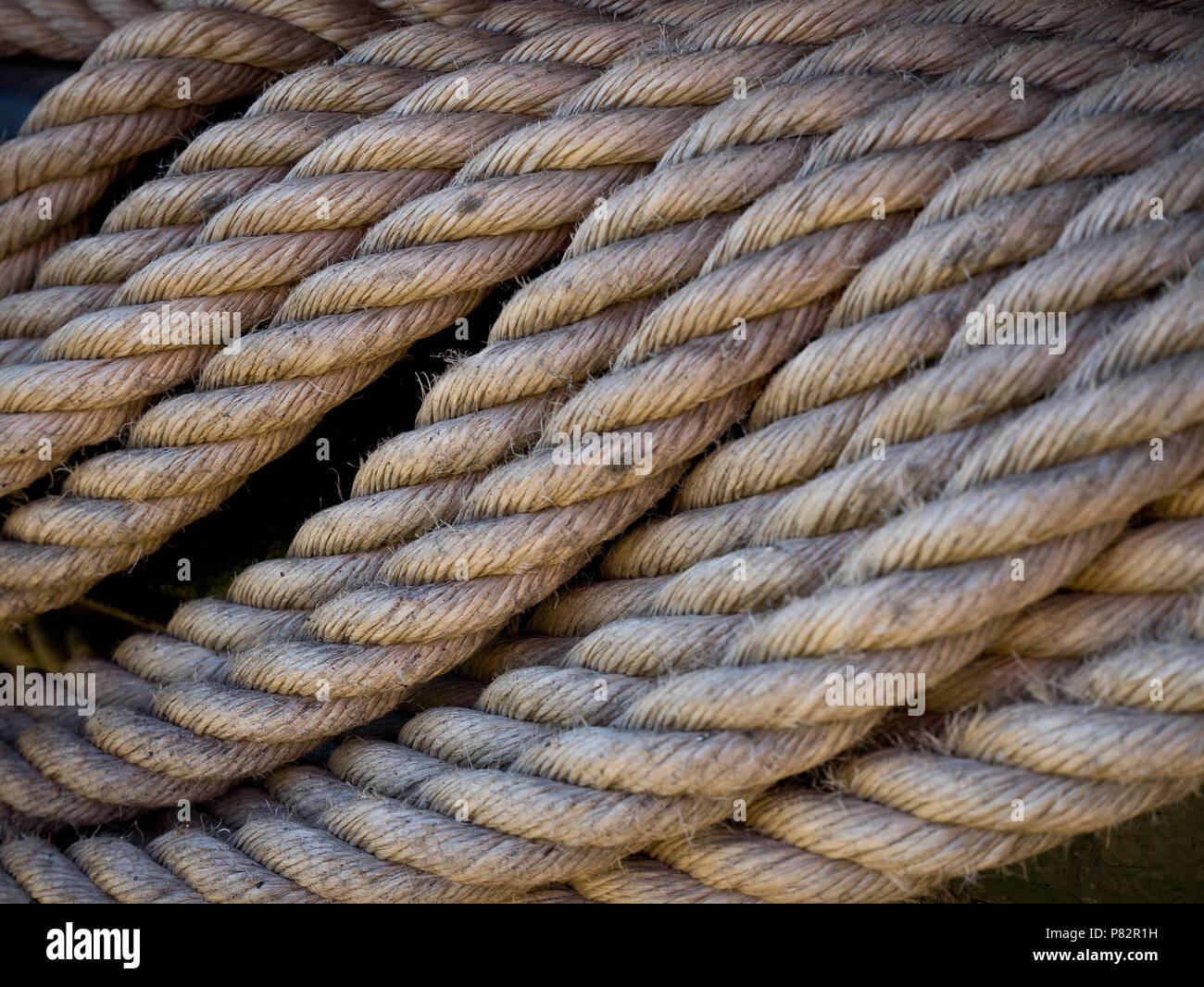 Detail of a old used jute rope Stock Photo Alamy