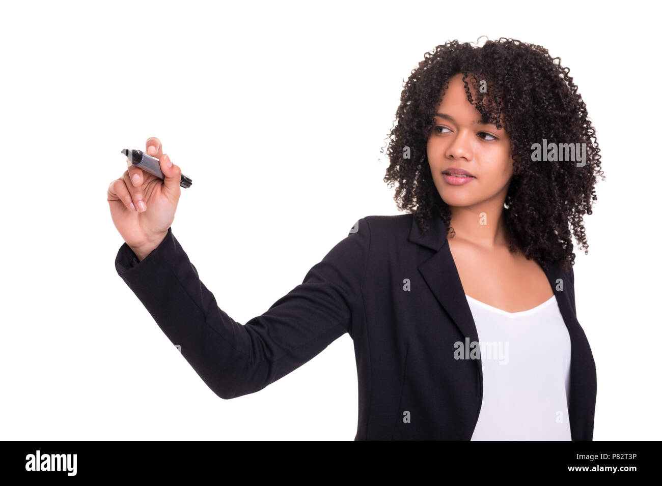 Women Hand Writing Miercoles (Wednesday In Spanish) With Black Marker On  Visual Screen. Isolated On White. Business, Technology, Internet Concept.  Stock Photo Stock Photo, Picture and Royalty Free Image. Image 63293290.