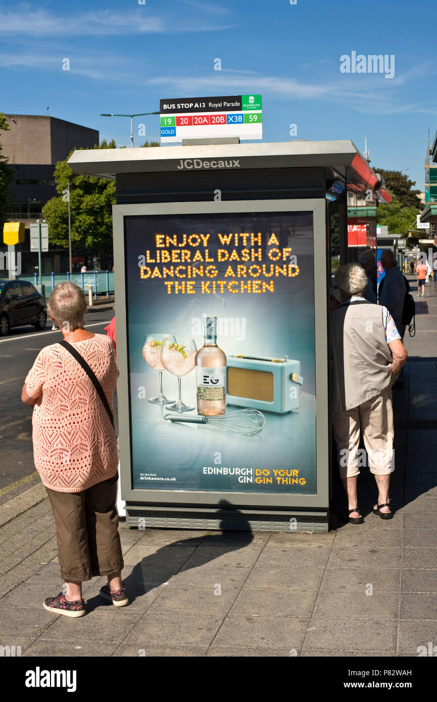 JCDecaux roadside bus stop billboard site advertising Edinburgh Gin in