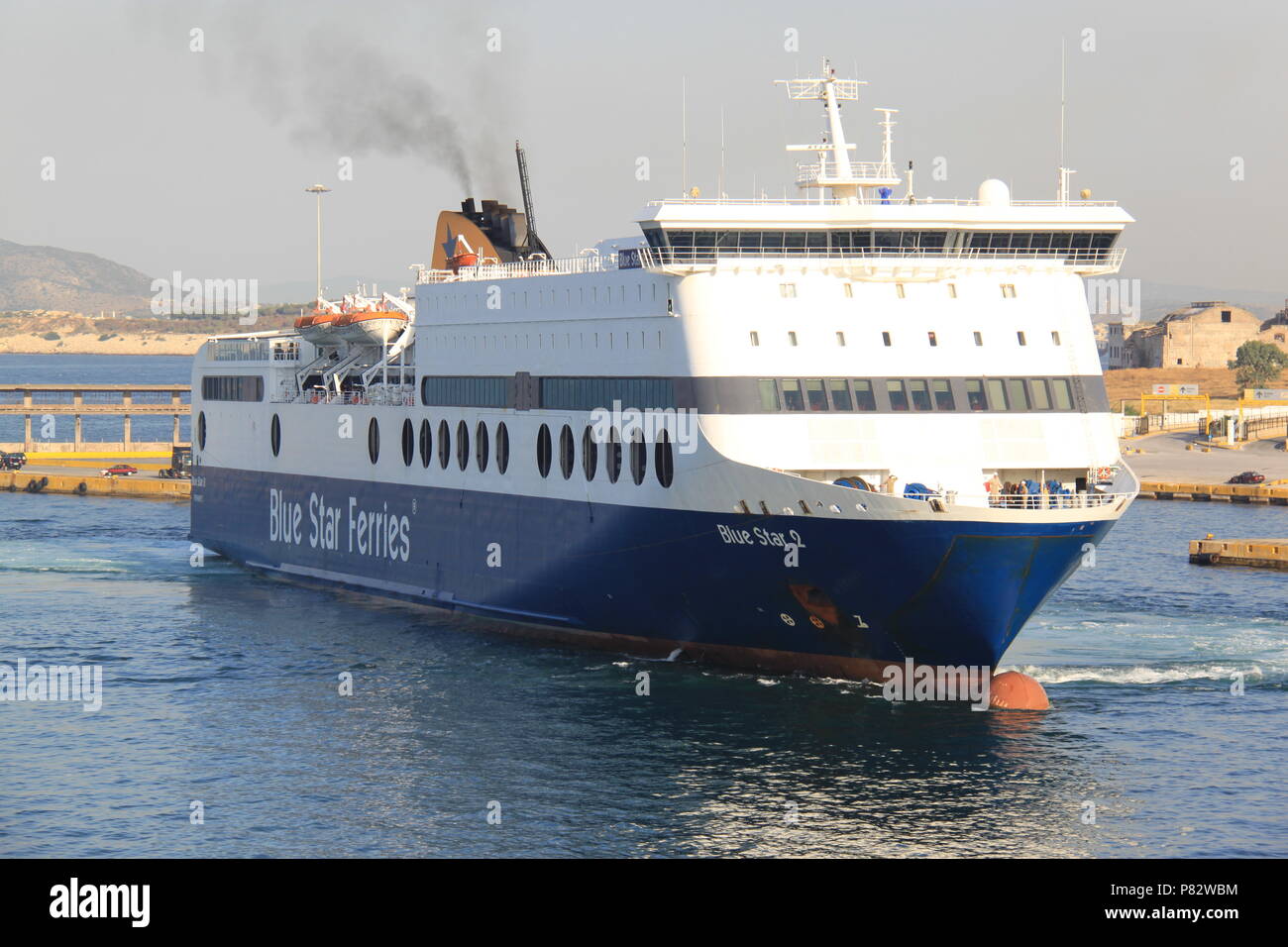 Passenger ship docking at Piiraeus (the largest passenger port in ...