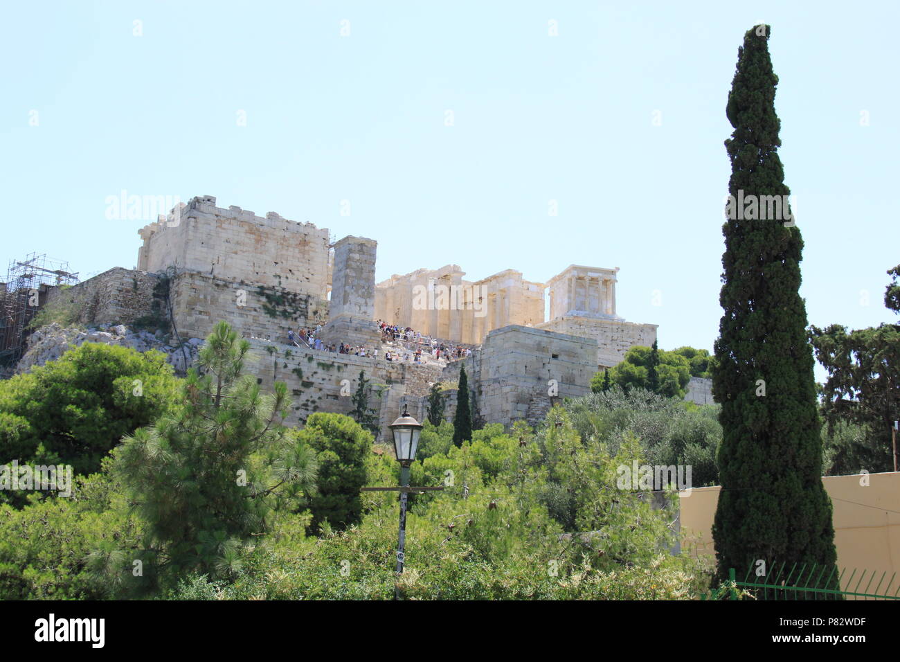 View towards the Acropolis (an ancient citadel located on a rocky outcrop) above the city of Athens, GREECE, PETER GRANT Stock Photo