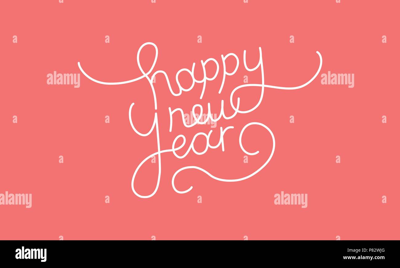 Stock vector illustration calligraphic text Happy New Year lettering ...