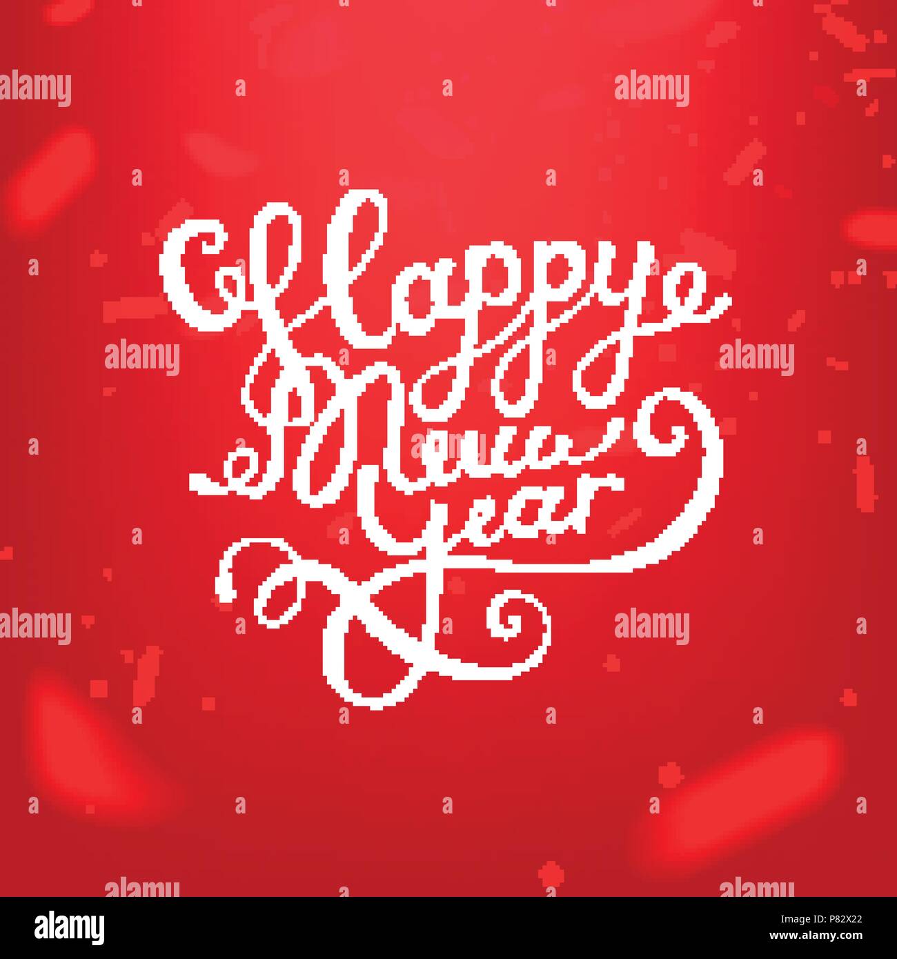 Stock vector illustration calligraphic text Happy New Year lettering ...