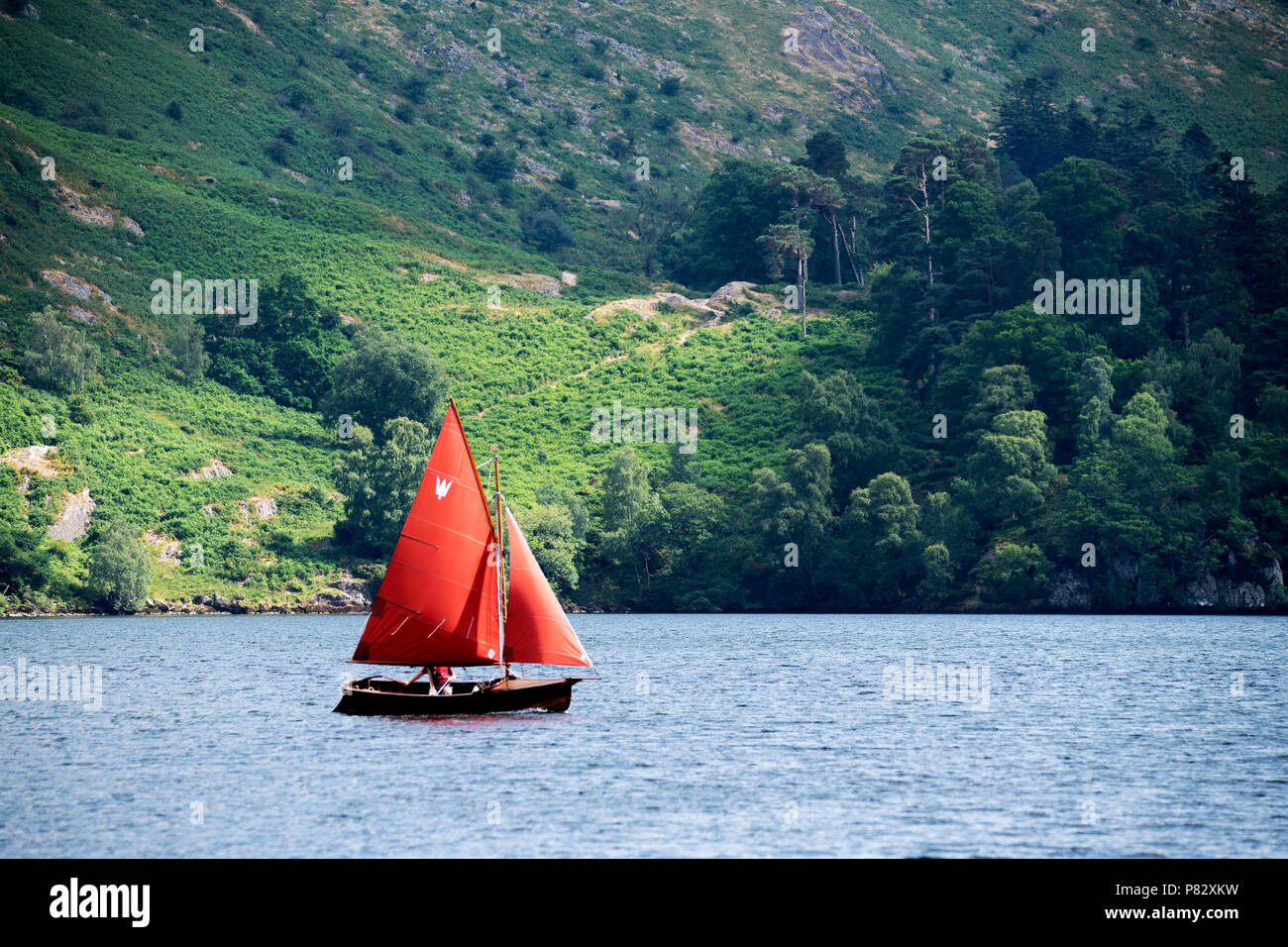 Sailing on Ullswater Stock Photo Alamy