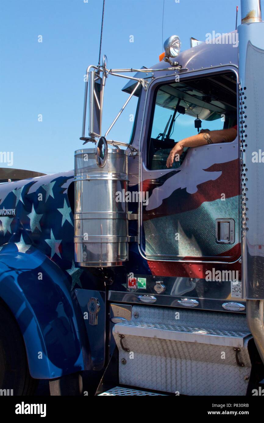 Cumberland County, PA, USA July 2, 2018 A man's arm hangs out of the