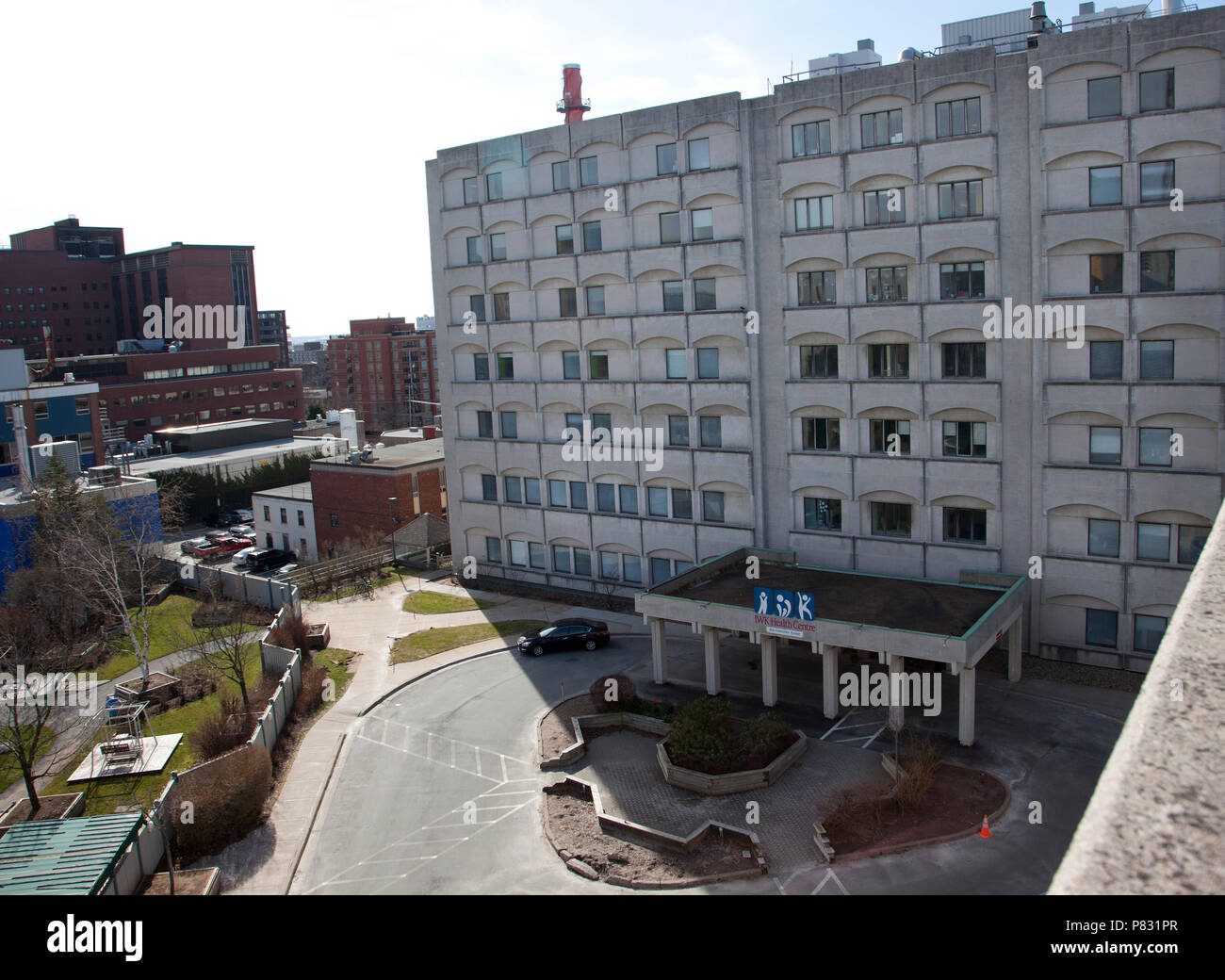 April 25, 2018- Halifax, Nova Scotia: The Children's side of the IWK Hospital on University Avenue Stock Photo