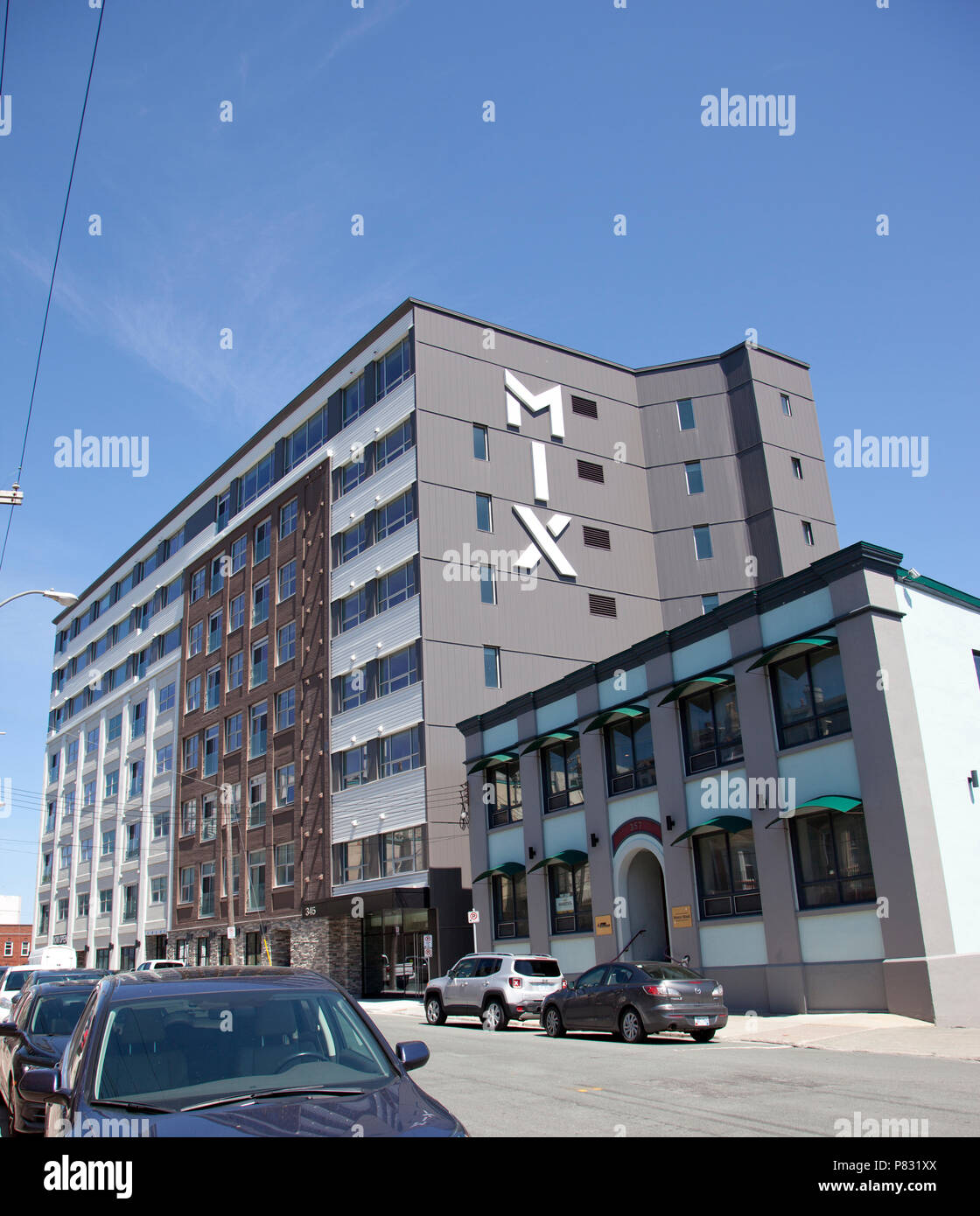 June 23, 2018 St. Johns, Newfoundland The newly built Mix condos and apartments on Duckworth