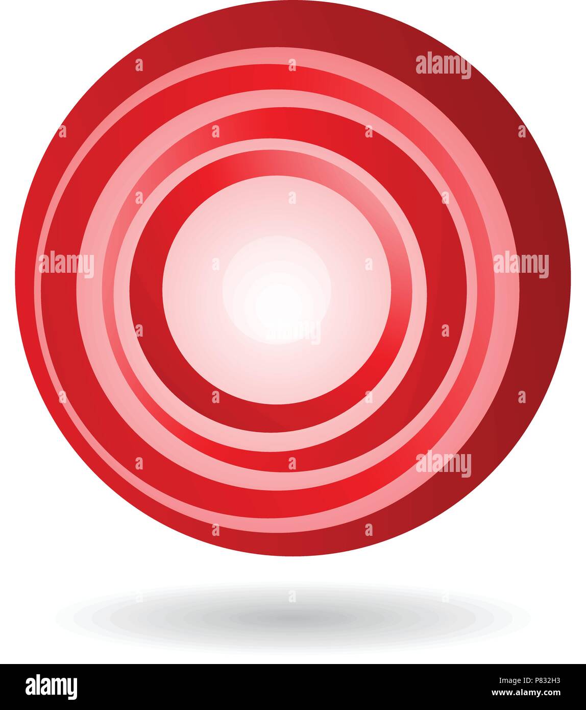 Vector Illustration of a Striped Red Icon for Letter O isolated on a ...
