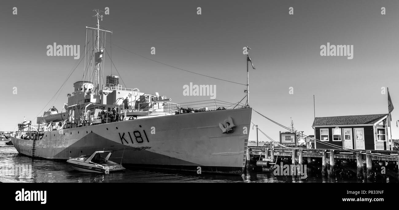 Halifax, Nova Scotia, Canada - October 20 2016: HMCS Sackville K181 warship now museum ship, in Halifax. Stock Photo