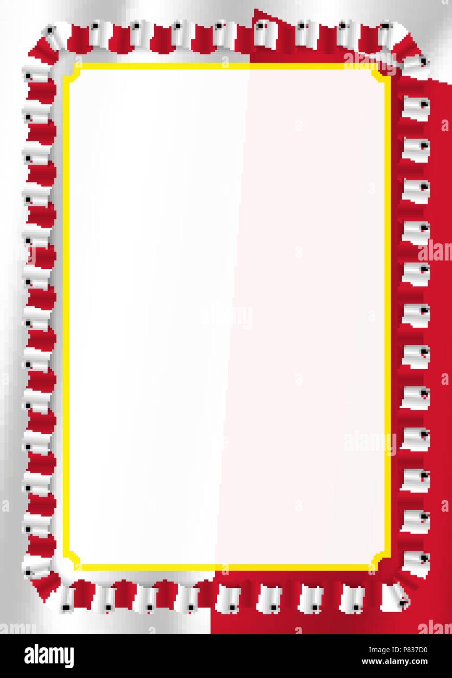 Frame and border of ribbon with Malta flag, template elements for your