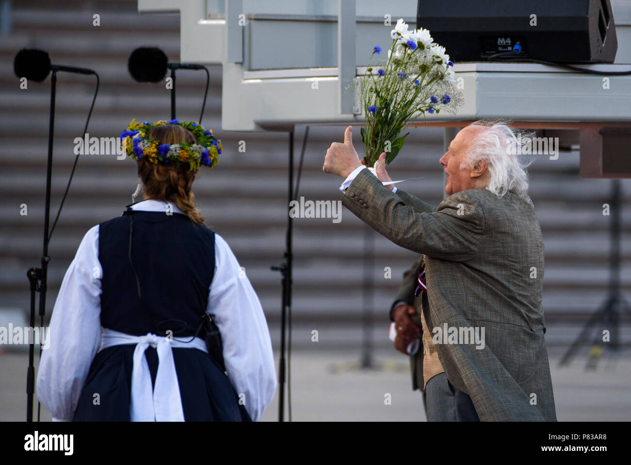 Riga, Latvia. 8th July 2018. 08.07.2018. RIGA, LATVIA. Closing Concert "Following the Starry Path" during The Song and Dance Celebration. Credit: Gints Ivuskans/Alamy Live News Stock Photo