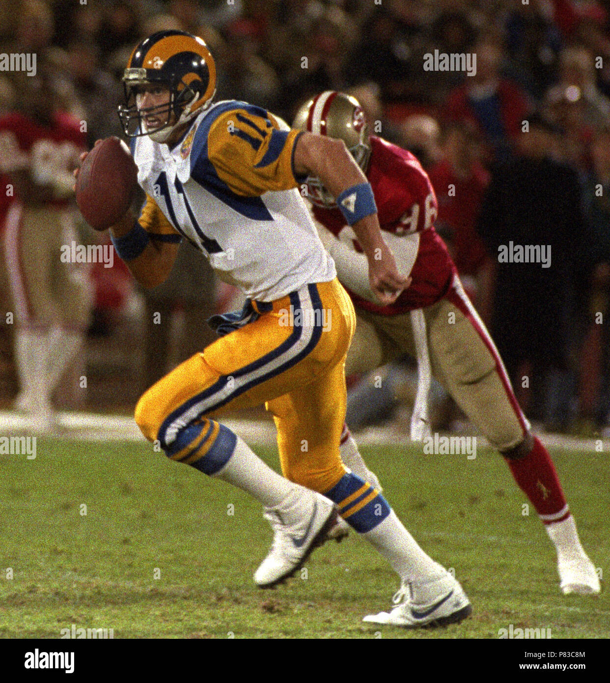 San Francisco, California, USA. 18th Dec, 1988. San Francisco 49ers vs Los  Angles Rams at Candlestick Park Sunday, December 18, 1988. Rams Beat 49ers  38-16. Los Angles Ram linebacker Carl Ekern (55)