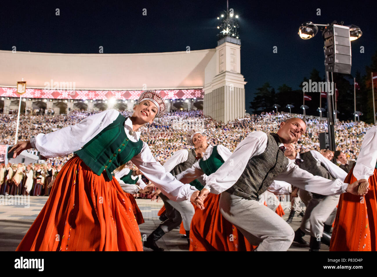 Riga, Latvia. 8th July 2018. 08.07.2018. RIGA, LATVIA. Closing Concert 'Following the Starry Path' during The Song and Dance Celebration. Credit: Gints Ivuskans/Alamy Live News Stock Photo