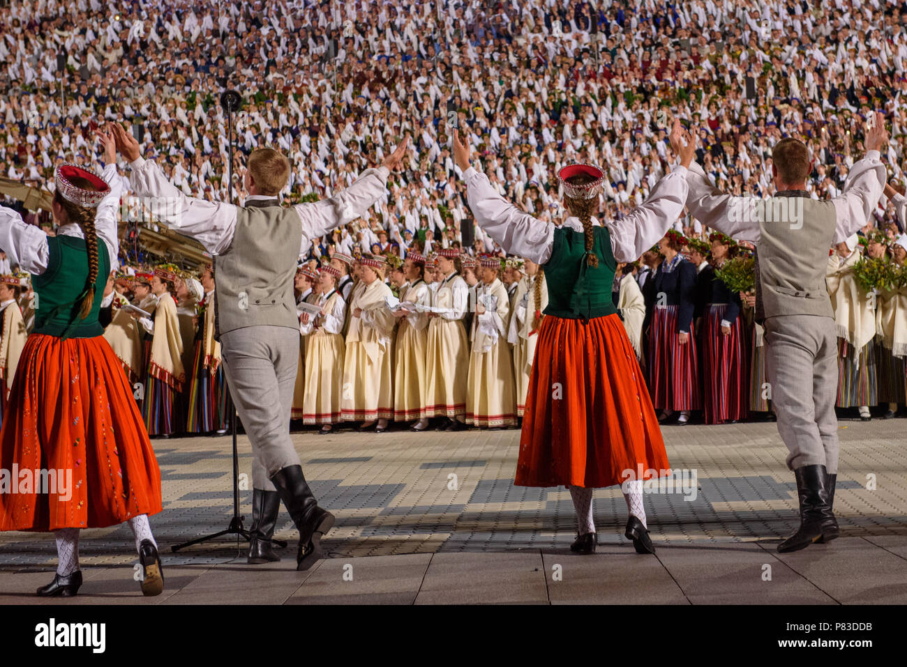 Riga, Latvia. 8th July 2018. 08.07.2018. RIGA, LATVIA. Closing Concert 'Following the Starry Path' during The Song and Dance Celebration. Credit: Gints Ivuskans/Alamy Live News Stock Photo